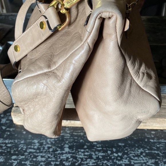 Golden Lane Soave Duo Bloomingdale’s Medium Leather Satchel Purse Bag - Picture 15 of 16